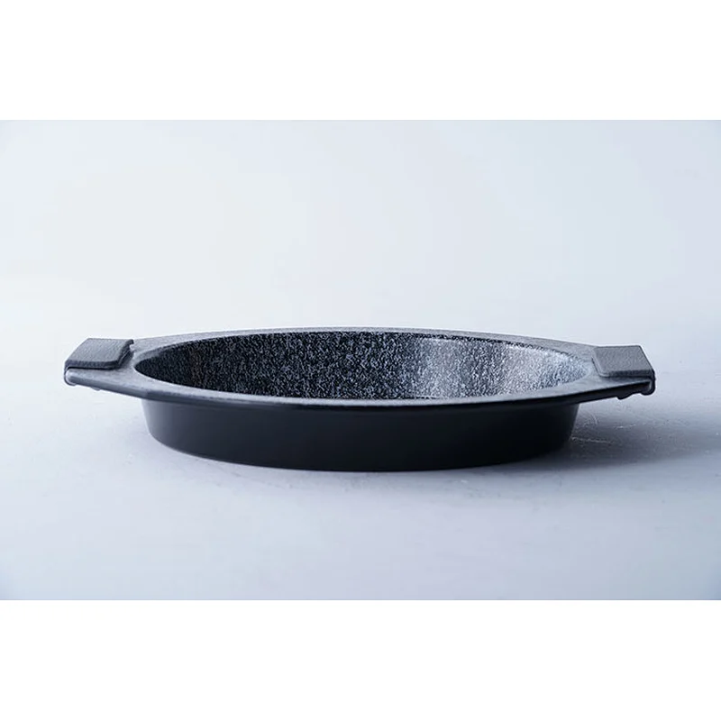 Household commercial round carbon steel non stick coating cake pan mould pie baking mold with two side handles
