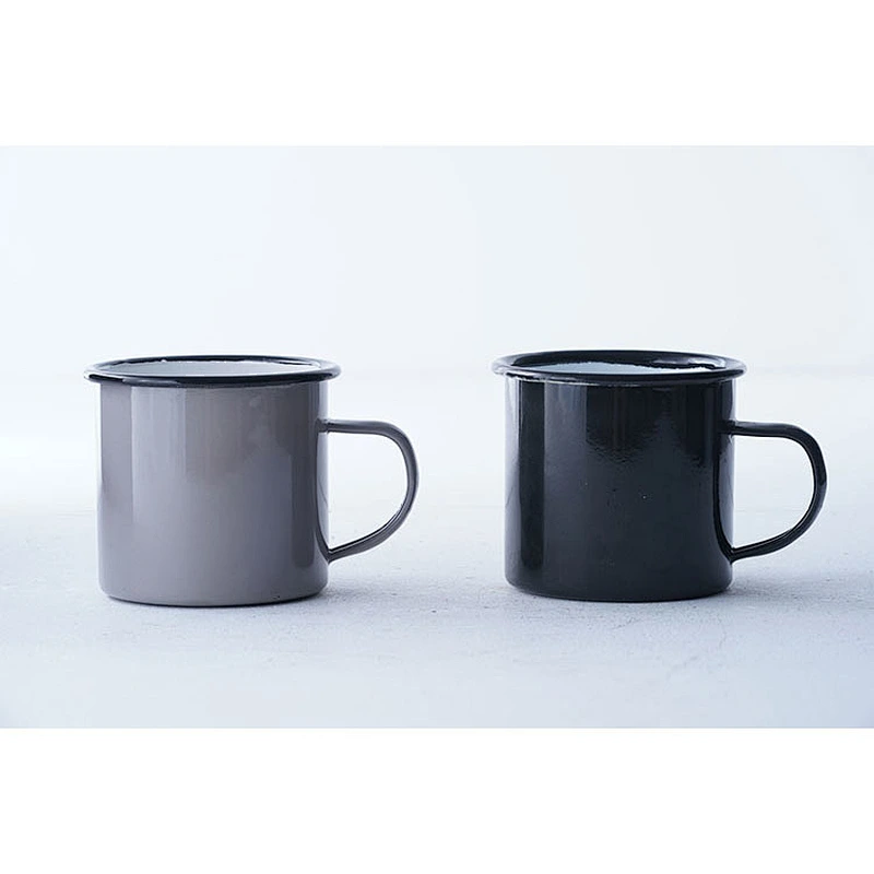 Professional high quality custom design multiple colors available no lid carbon steel enamel cup mug with handle