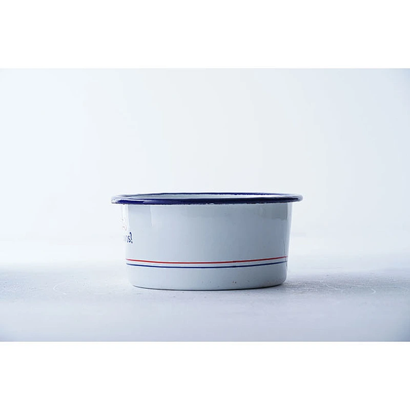 Wholesale good quality household restaurant special printing body metal carbon steel enamel storage soup salad bowl