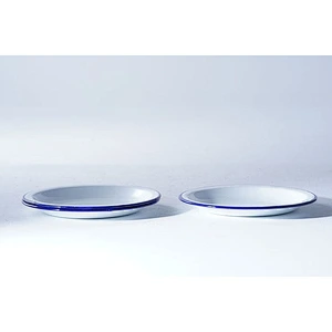 Hot sale OEM custom sign multiple sizes available carbon steel enamel serving plate metal dinner pattern dishes set