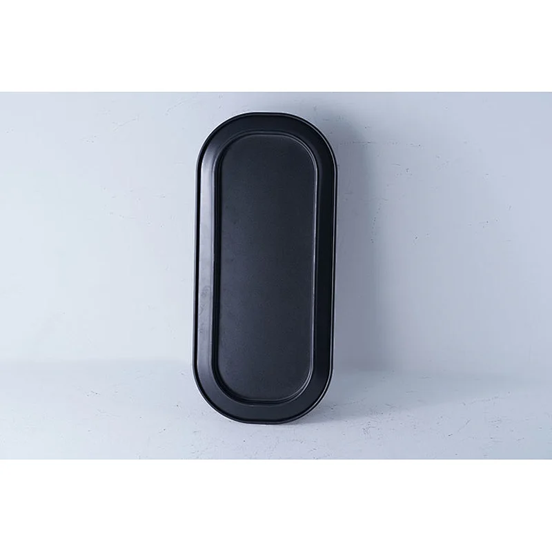 Hot sale accept custom brand black oval small carbon steel non stick coating bake tools mousse cake mold