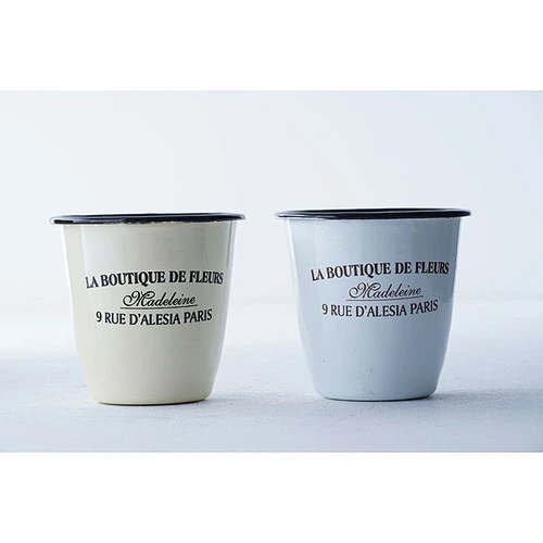 Professional kitchenware supplier accept custom logo no handle no lid letter printing body carbon steel enamel coffee tea cup