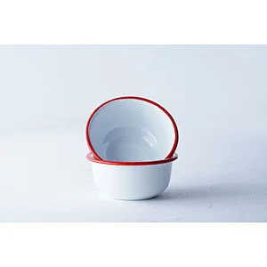 Wholesale OEM OEM cheap price household restaurant classic design white carbon steel enamel bowl