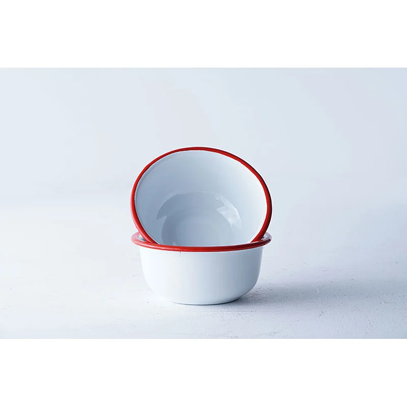 Wholesale OEM OEM cheap price household restaurant classic design white carbon steel enamel bowl
