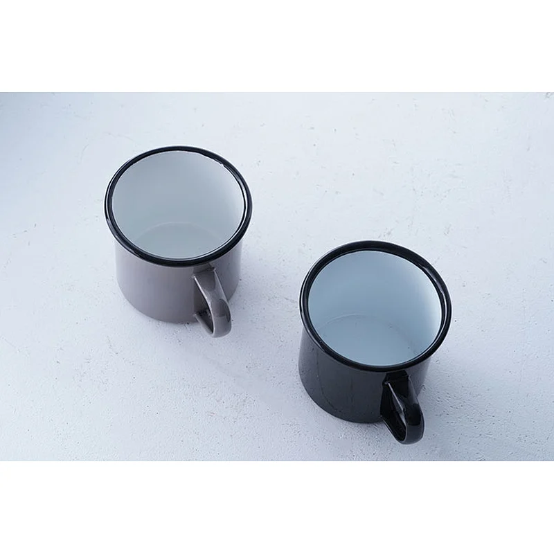Professional high quality custom design multiple colors available no lid carbon steel enamel cup mug with handle