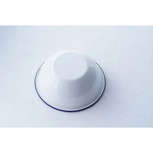Professional tableware wholesale accept customized brand classic design white carbon steel enamel salad soup rice bowl