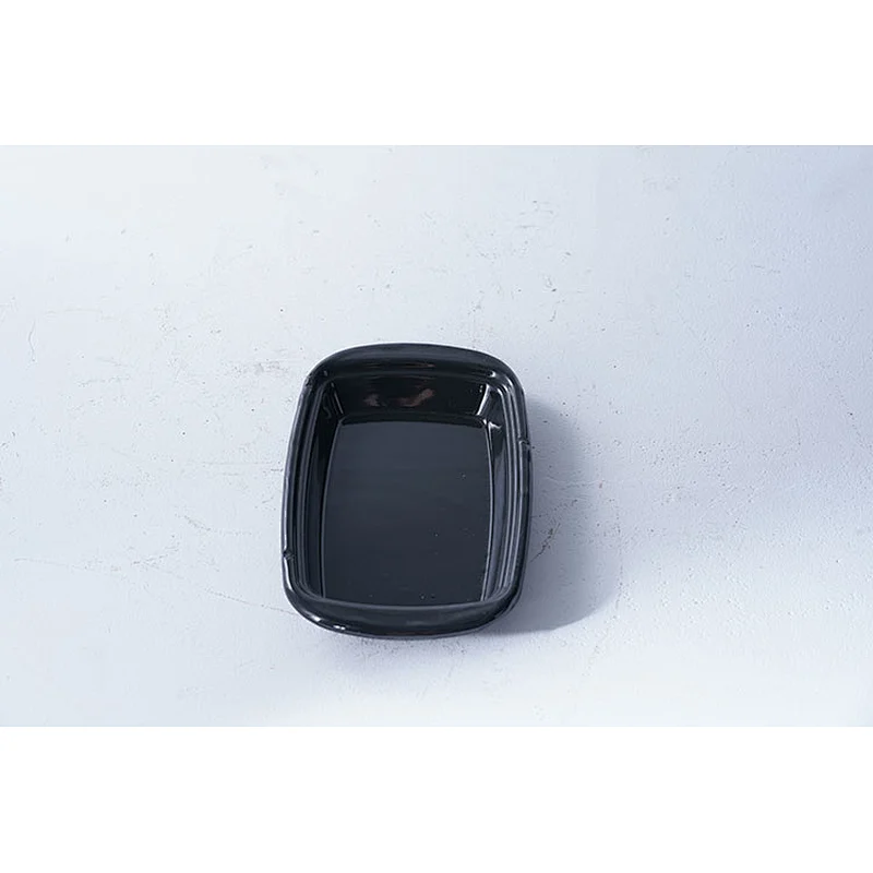Hot sale accept customized brand durable household small black rectangular carbon steel enamel serving plate dishes