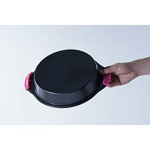 OEM ODM household small round hot carbon steel non stick coating cake tool baking mold pan with two side handles