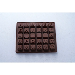 Good quality OEM ODM brown letter block shape ice chocolate pudding cake decorating mold silicone