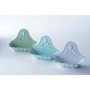 Professional patterned design multiple colors carbon steel enamel soap holder soap box soap dish with hanging function