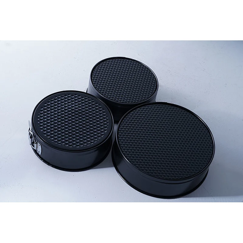 Hot sale black multiple sizes available professional carbon steel round shape cake mold non stick coating bakeware set