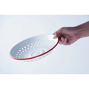 Wholesale special custom design decoration big capacity enamelled carbon steel dishes fruit drain plates