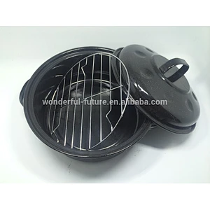 Enamel Coated Steel,roasting Pan ,Enamel Round Roaster , round self basting roaster,Roast chicken machine