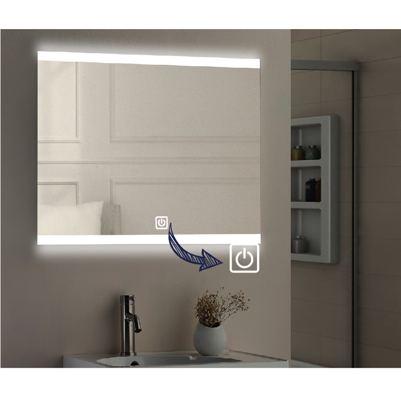 China Modern LED Bathroom Mirrors Backlit Mirror With Memory Function Bright Wall Mounted Mirror HC1006