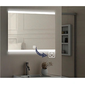 China Modern LED Bathroom Mirrors Backlit Mirror With Memory Function Bright Wall Mounted Mirror HC1006