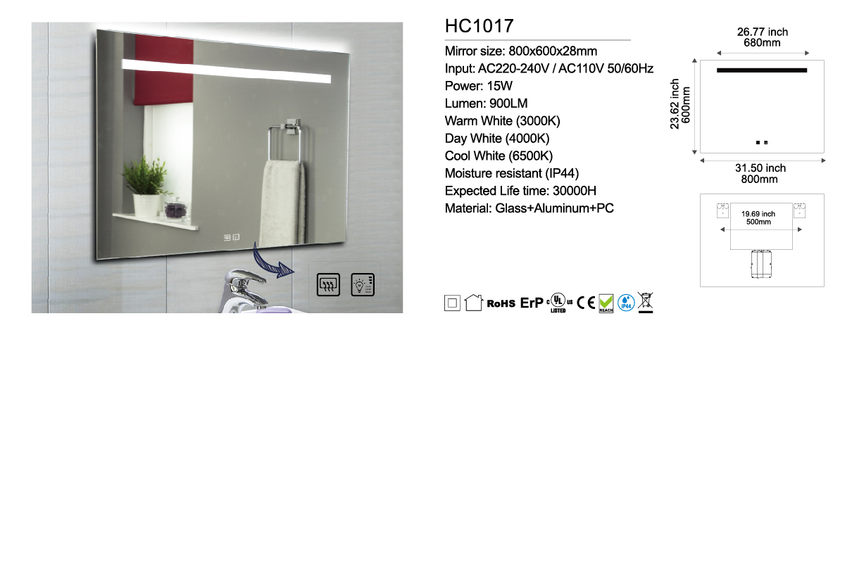 wholesale Fogless Led Mirror