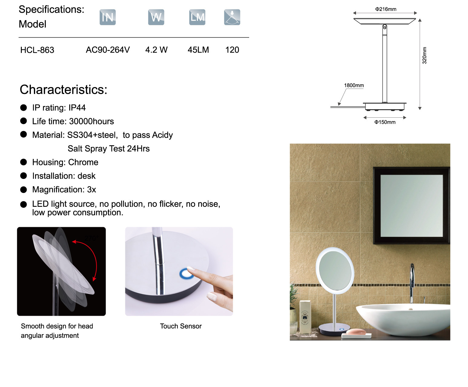 Cheap Led Makeup Mirror factory
