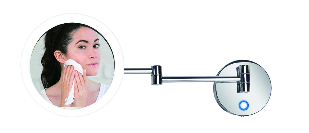 Bathroom Magnifying Wall Mirror Extendable Makeup Mirror High Definition Magnifying Cosmetic LED Mirror HCL-864