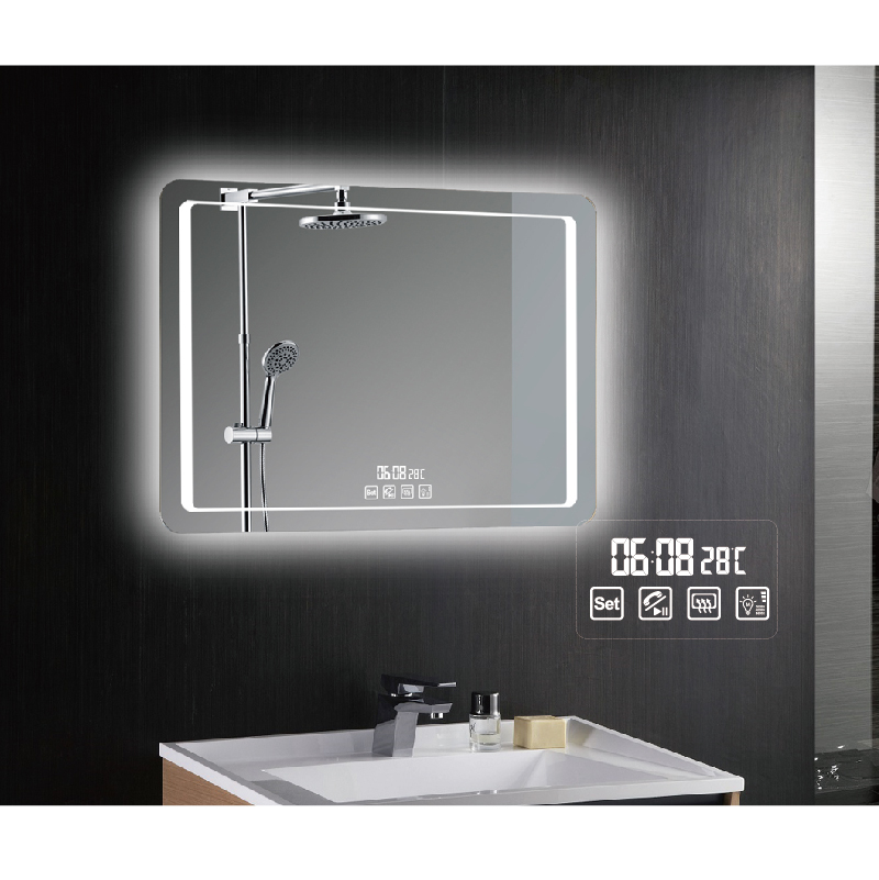 Moisture Resistant Fogless Rectangle Custom LED Mirror Highly Bright Large Wall Mirror With LED Lights For Sale HC1003