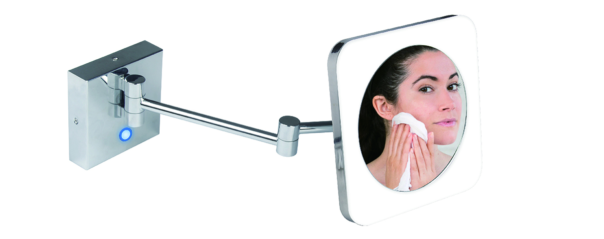 3X Magnification Mirror Best Wall Makeup Mirror Wall Mounted Retractable Cosmetic Mirror With Led Lights HCL-869B