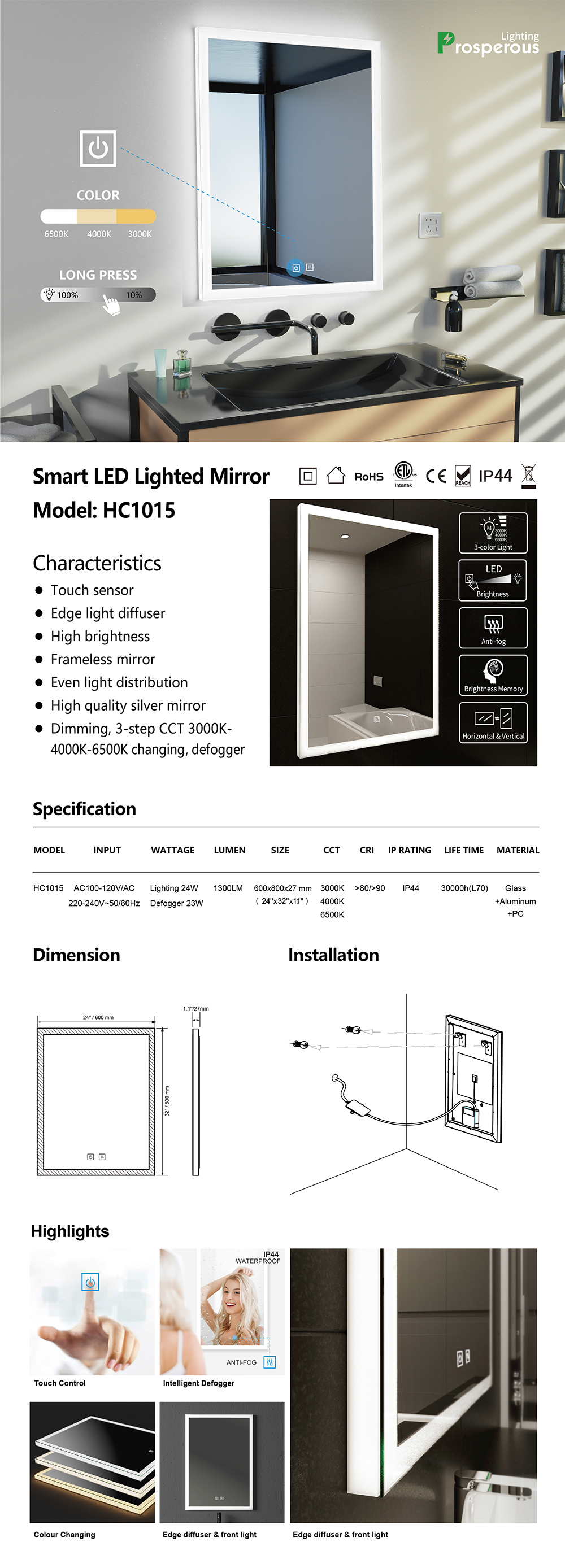 Custom Led Bathroom Mirror supplier