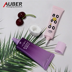 Purple plastic squeeze oval tubes for BB cream