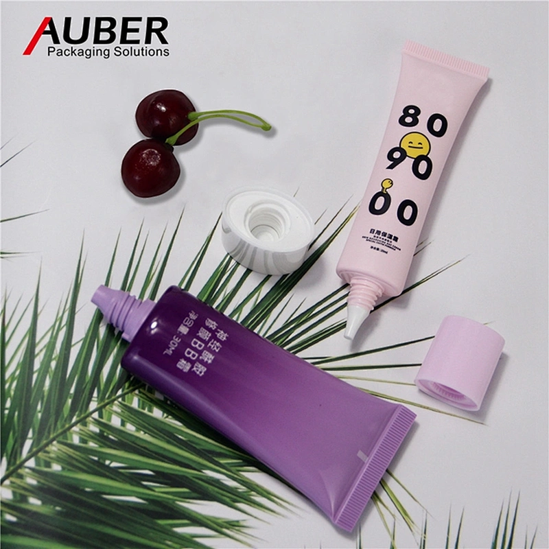 Purple plastic squeeze oval tubes for BB cream