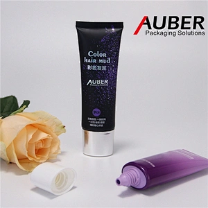 Black oval PE tubes with purple dots
