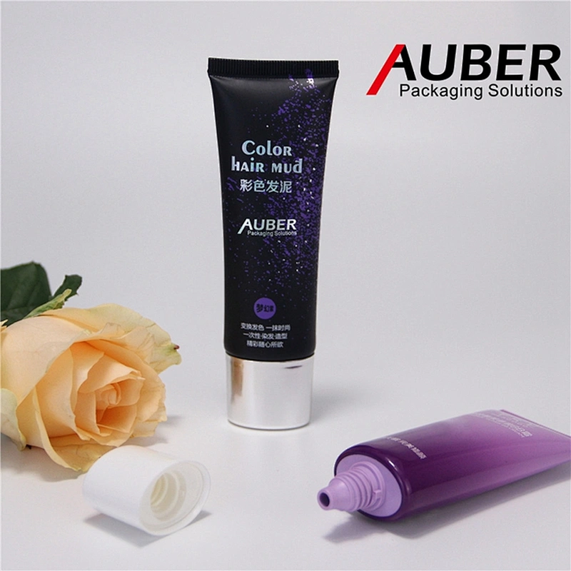 Black oval PE tubes with purple dots
