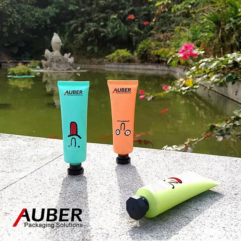 Cute cartoon PE tubes with black octagonal caps