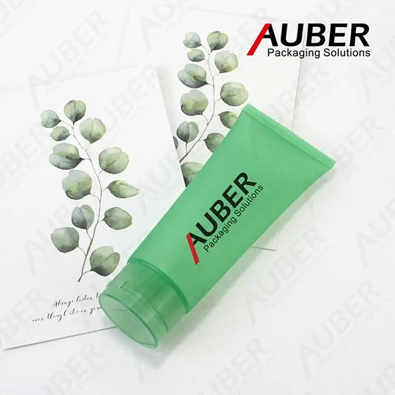 Green matte transparent PE tubes for skincare