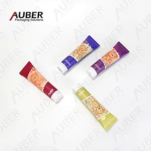 Cute teddy bear PE tube with white screw on cap