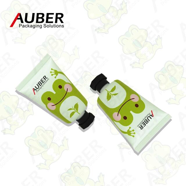 Green frog plastic squeeze tube with black octagonal cap