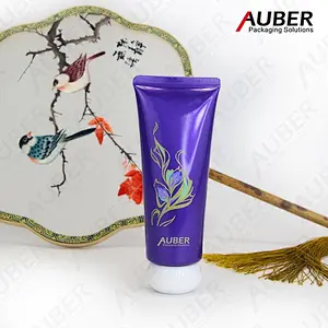 Purple flowers PE tube with white screw on cap