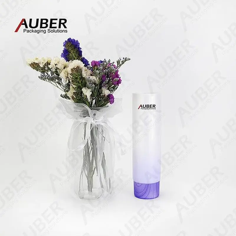 Purple gradient PE tube with wooden texture cap