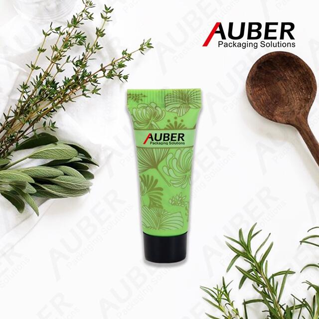 Green lotus leaves PE tube with black screw on cap