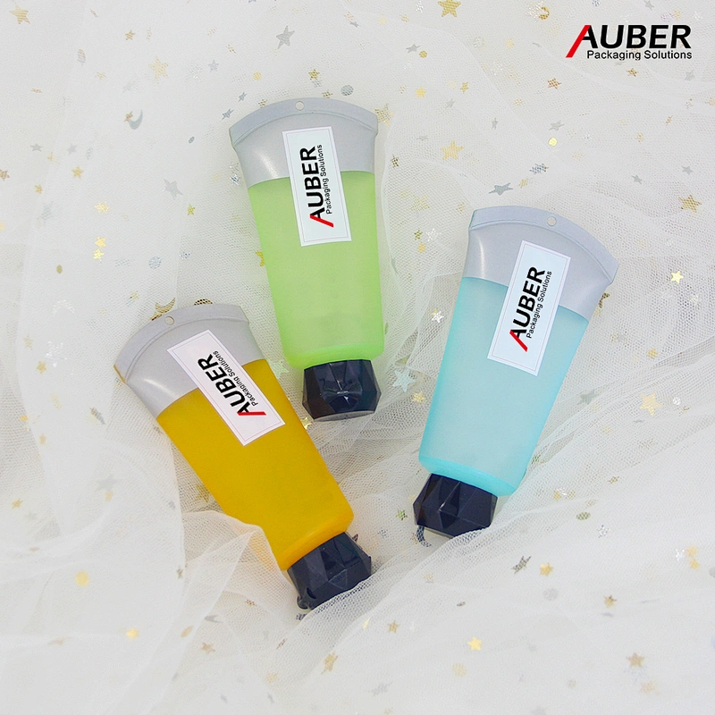 Colorful transparent arc-shaped plastic squeeze tubes