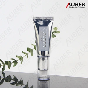 Sliver High glossy pump tube with transparent cap