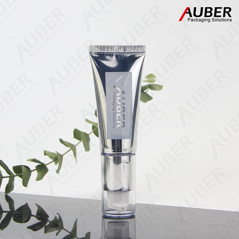 Sliver High glossy pump tube with transparent cap