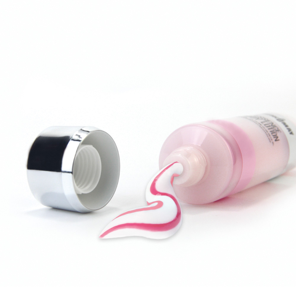 Pink dual chamber tube with special cap