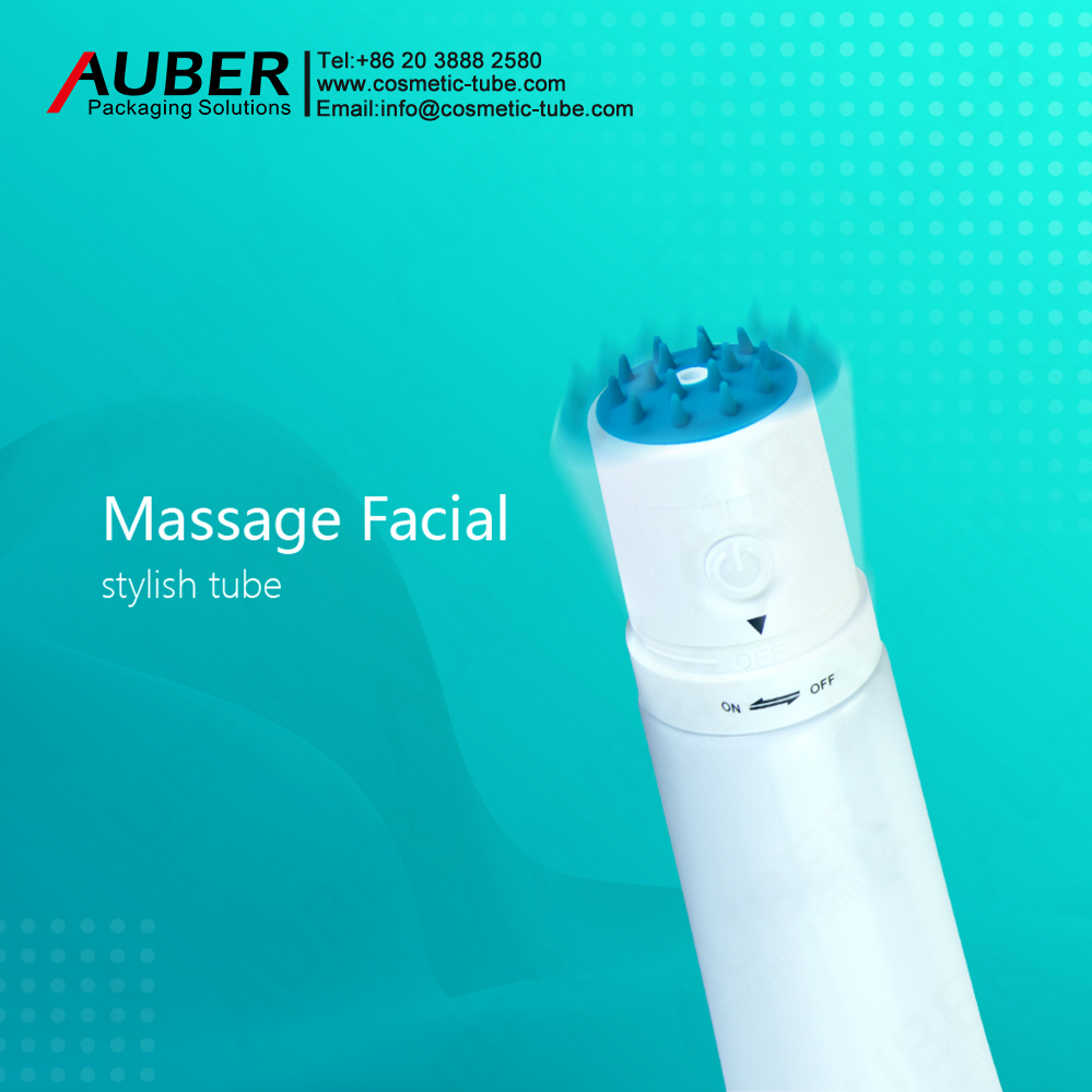 D50mm face whitening tube with electric massage applicator