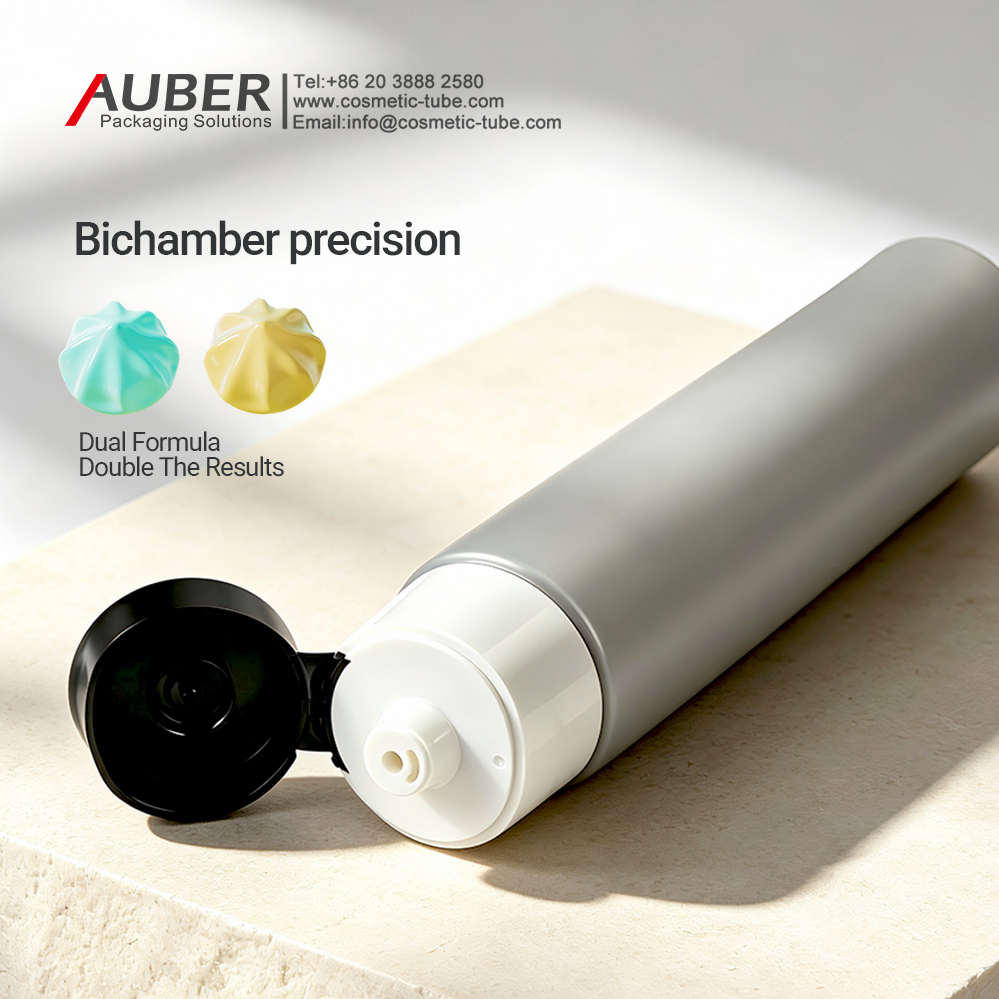 dual chamber tube for cosmetic