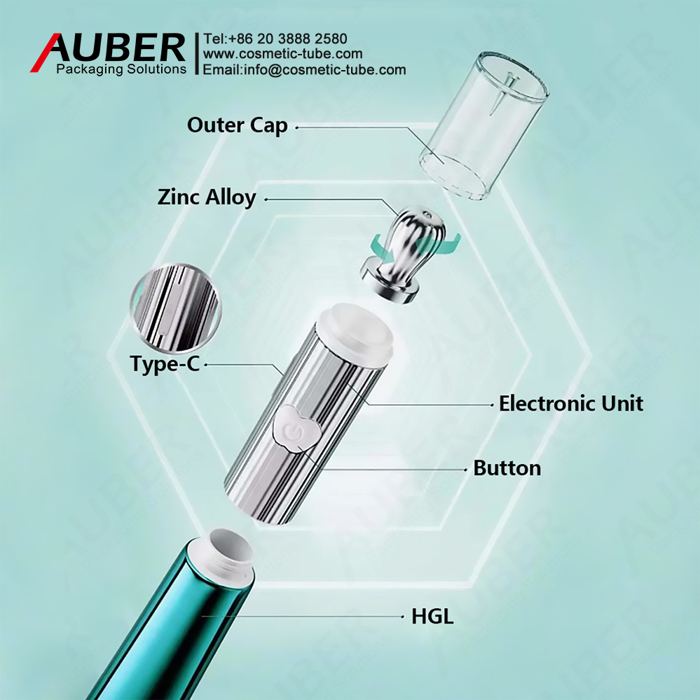 eye cream tube with metal applicator