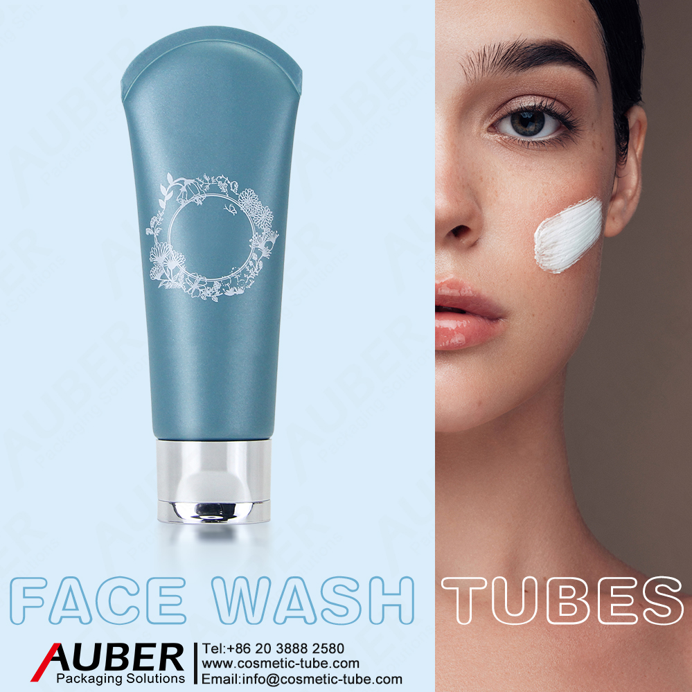 D40mm Face wash tube with curve shape top