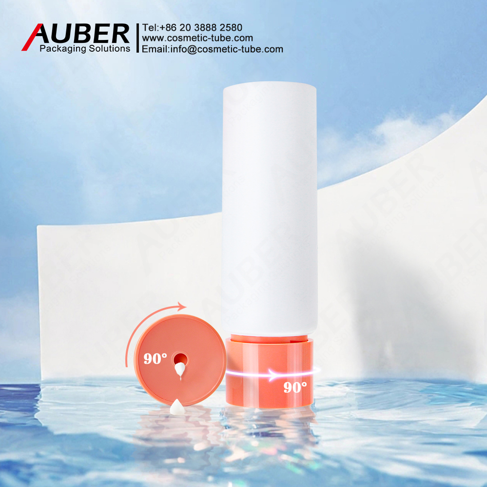 eco friendly tube packaging with center dispensing cap