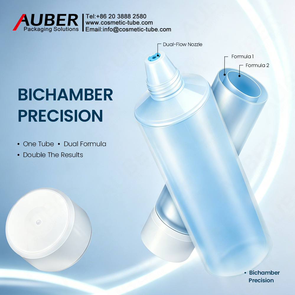 dual chamber tube for face cream