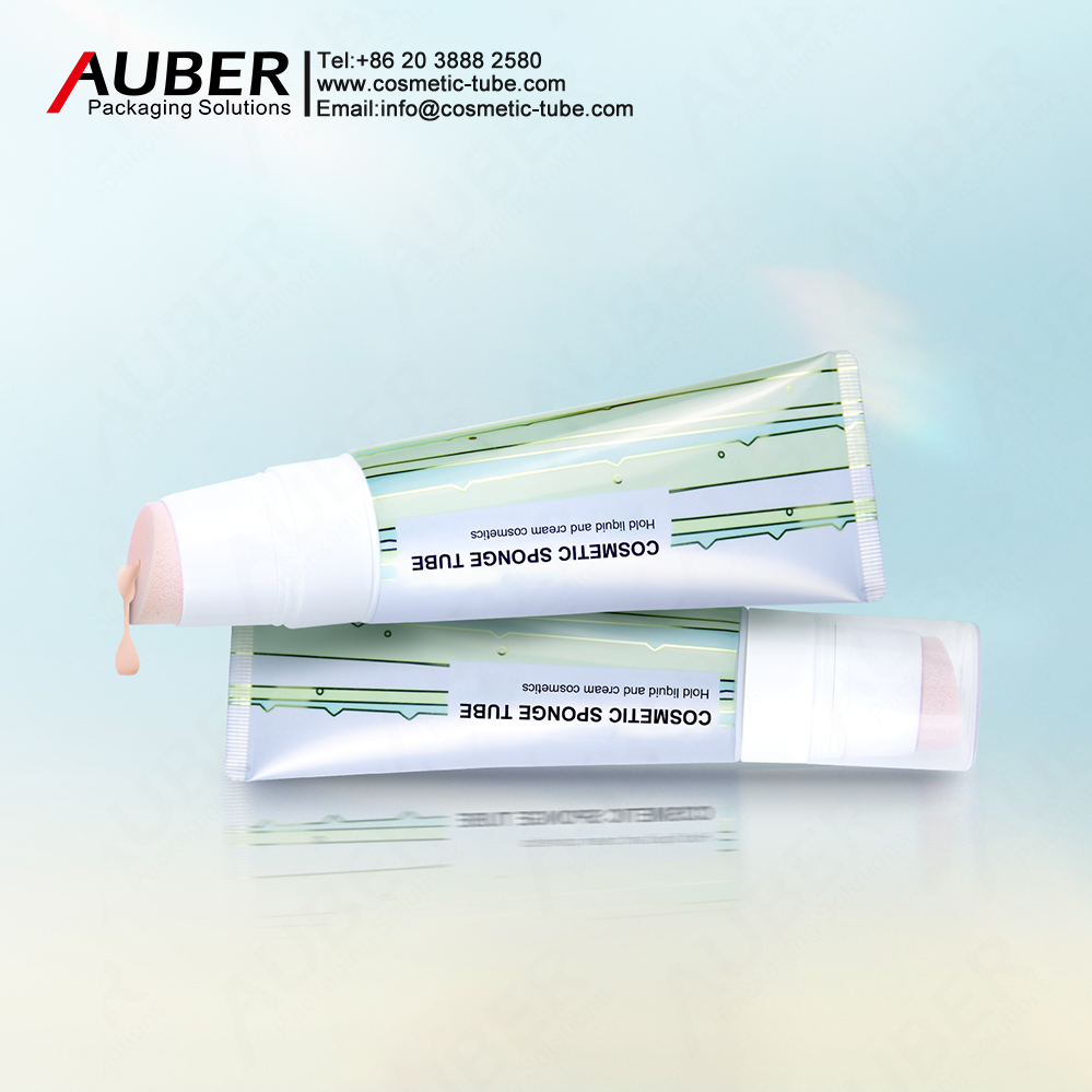 D40mm foundation tube with beveled sponge applicator