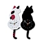 Living Room Acrylic Wag Tail Cat Home Creative Wall Clock