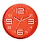 12 Inch Indoor 3D Number Quartz Silent Non Ticking Decorative Orange Wall Clock