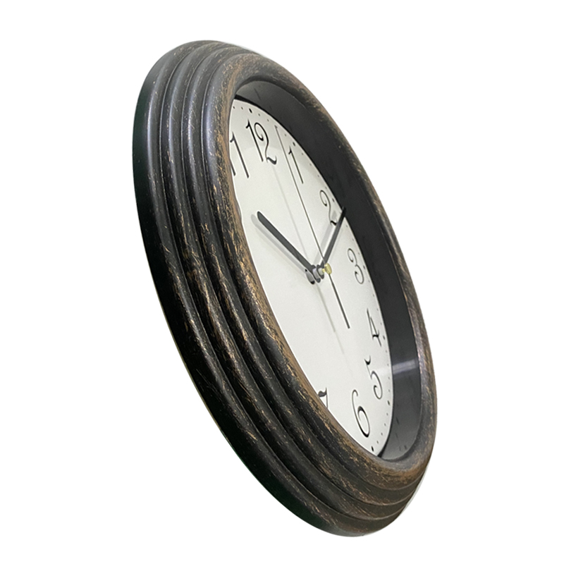 Home Decoration Simple Retro Round Plastic Wall Clocks Antique